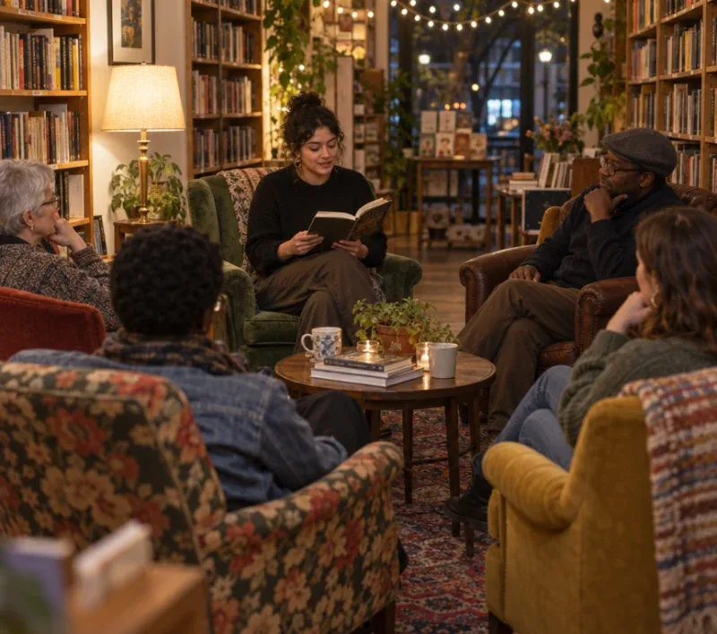 Reading night fills the chairs